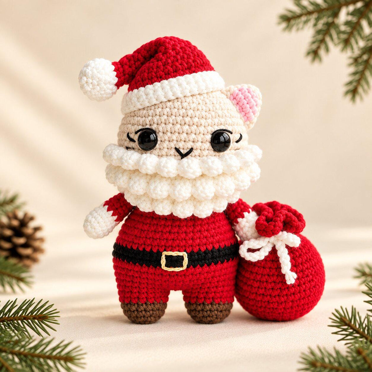 Santa Cat Crochet Pattern PDF, Christmas Kitten Amigurumi, English Step by Step Photo Tutorial