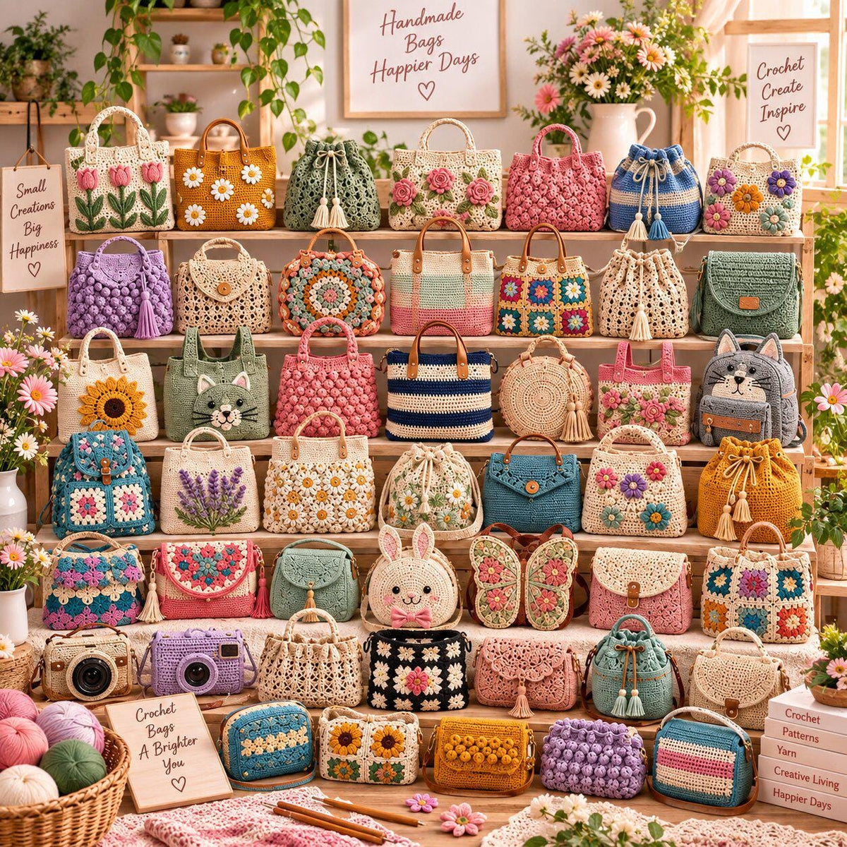 Over 500 crochet bag patterns | PDF patterns for tote bags, handbags and backpacks