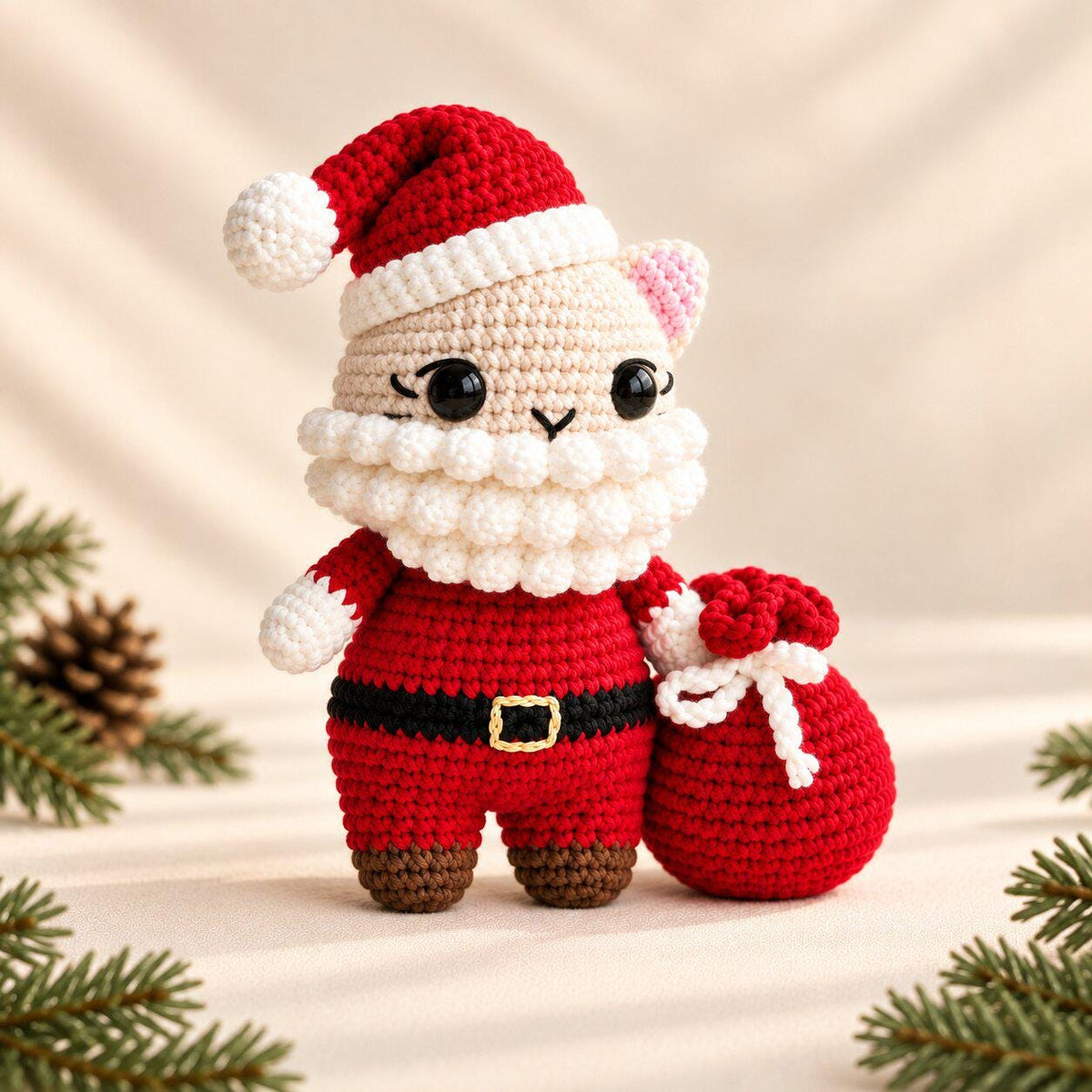 Santa Cat Crochet Pattern PDF, Christmas Kitten Amigurumi, English Step by Step Photo Tutorial