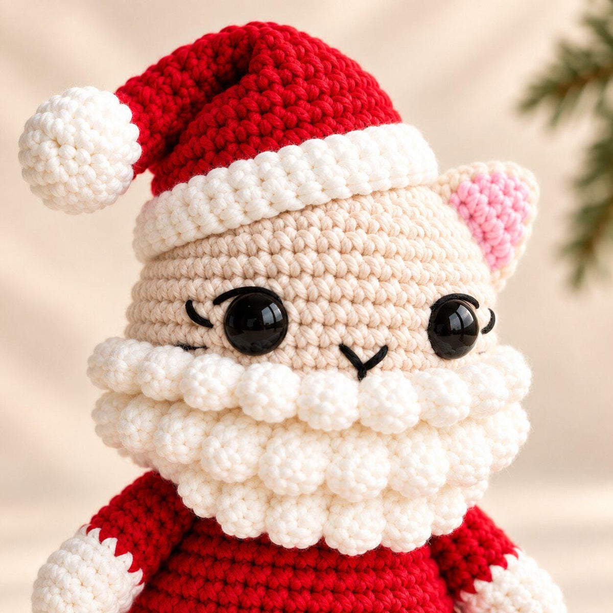 Santa Cat Crochet Pattern PDF, Christmas Kitten Amigurumi, English Step by Step Photo Tutorial