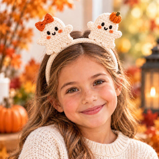 3-in-1 Halloween Crochet Headband Pattern: Ghost, Pumpkin & Bat PDF