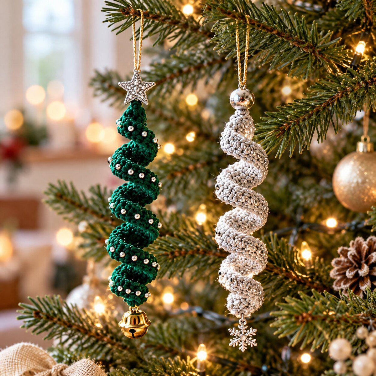Crochet Spiral Christmas Tree Ornament Pattern PDF