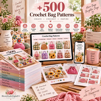 Over 500 crochet bag patterns | PDF patterns for tote bags, handbags and backpacks