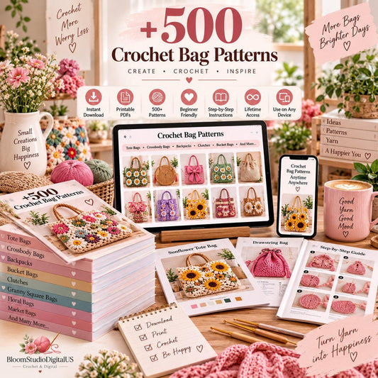 Over 500 crochet bag patterns | PDF patterns for tote bags, handbags and backpacks