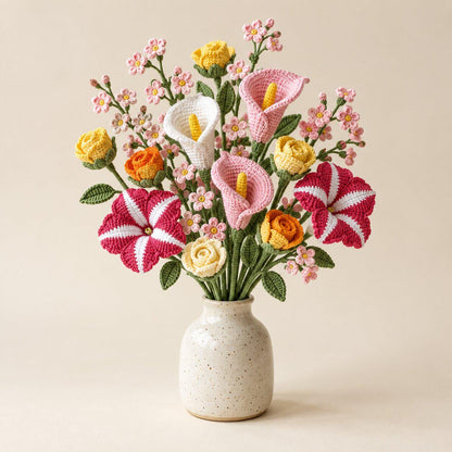 Set of 300 Crochet Flower Patterns | Flower Bouquets, Roses and Floral Designs