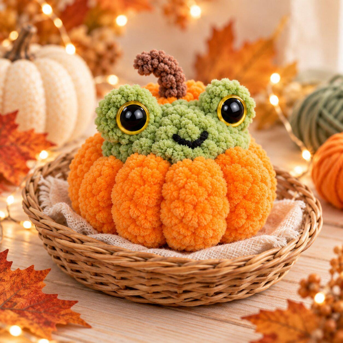 Patron de crochet PDF Grenouille dans une citrouille, Amigurumi d'Halloween