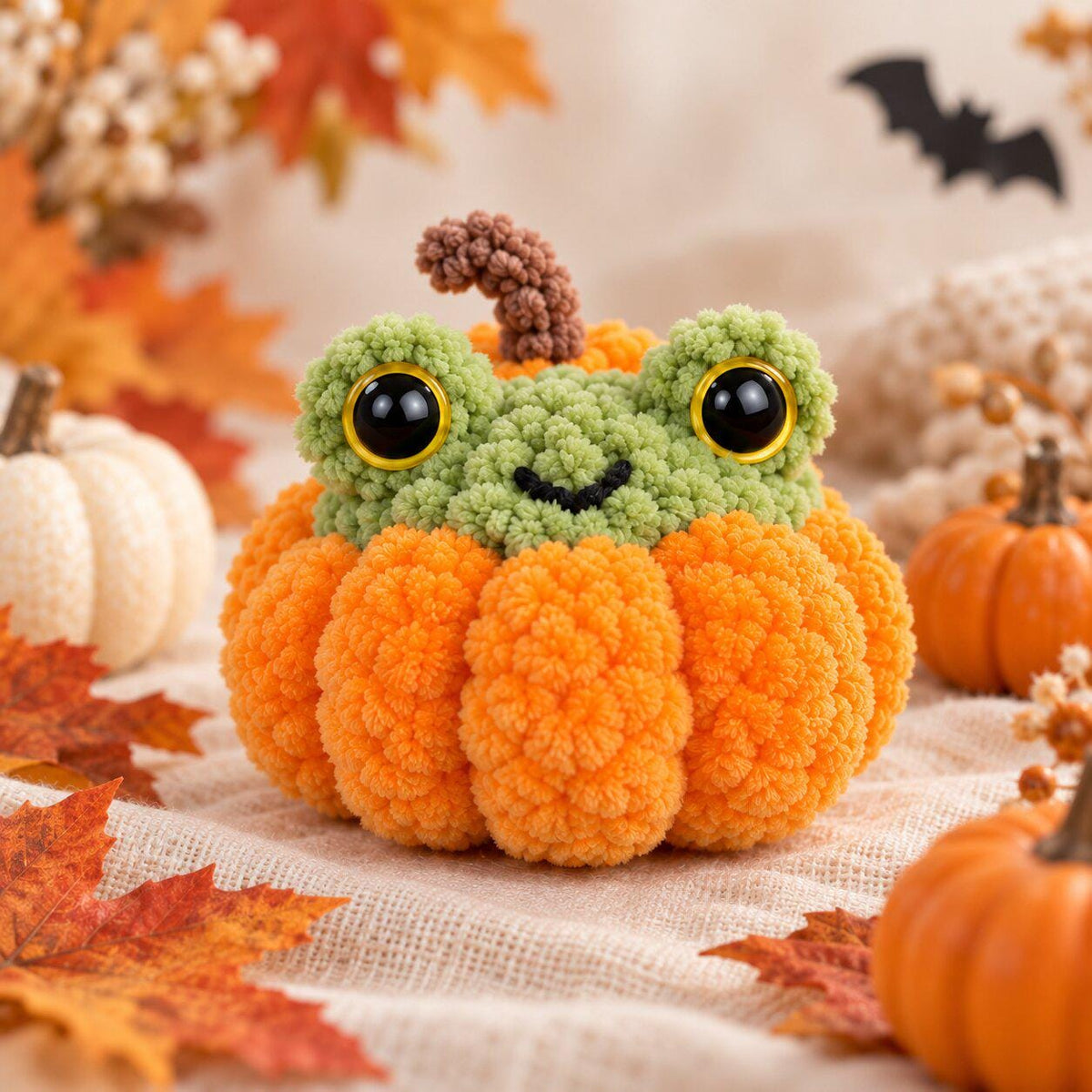 Patron de crochet PDF Grenouille dans une citrouille, Amigurumi d'Halloween