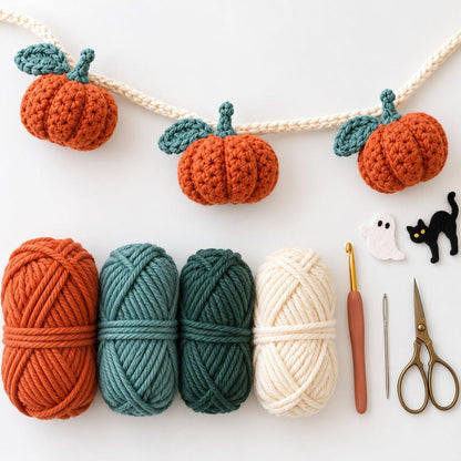 Crochet Pumpkin Garland Pattern PDF, Beginner Friendly Fall Decor