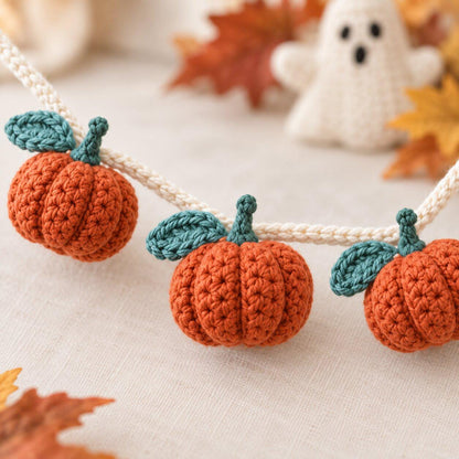 Crochet Pumpkin Garland Pattern PDF, Beginner Friendly Fall Decor