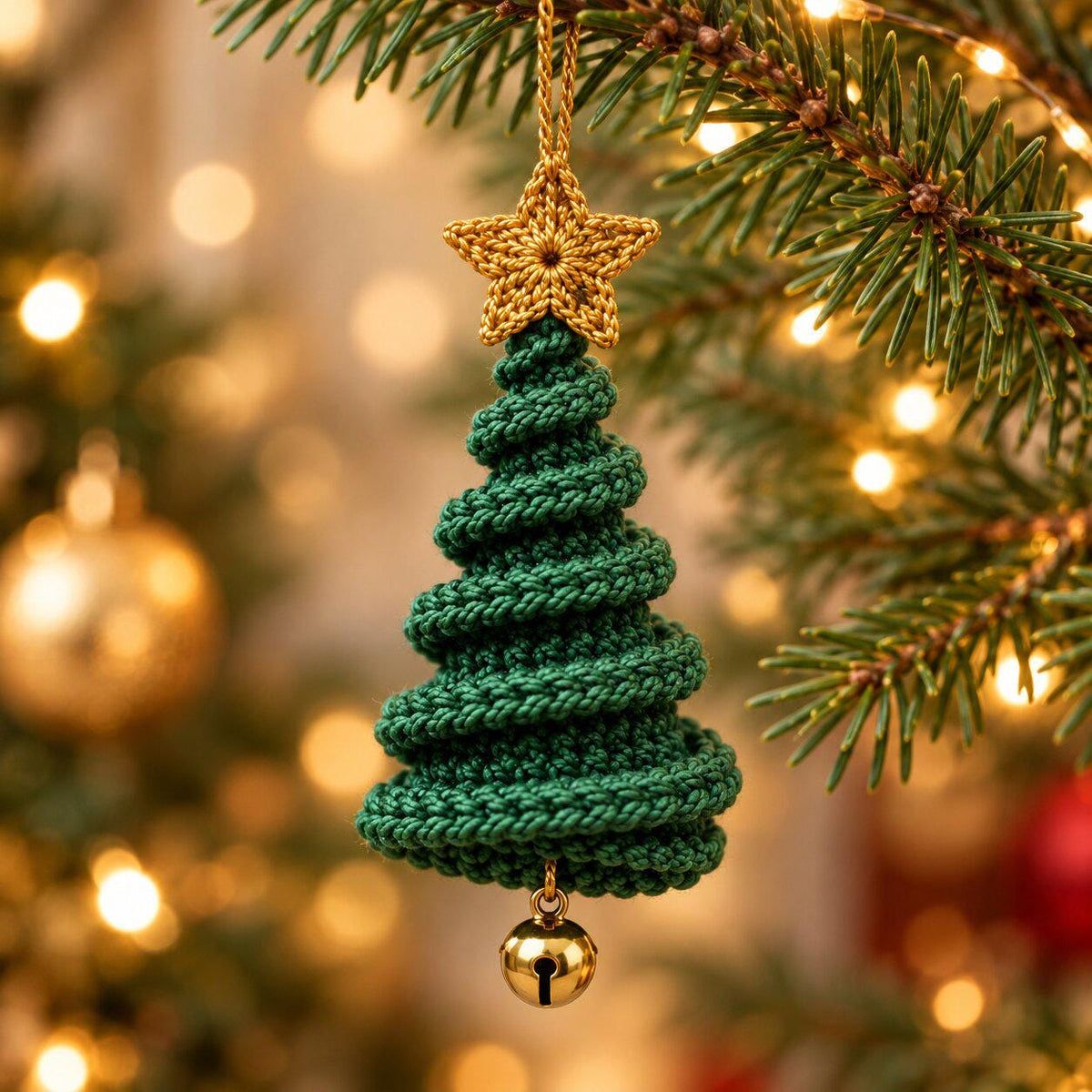 Crochet Spiral Christmas Tree Ornament Pattern, Festive PDF Download