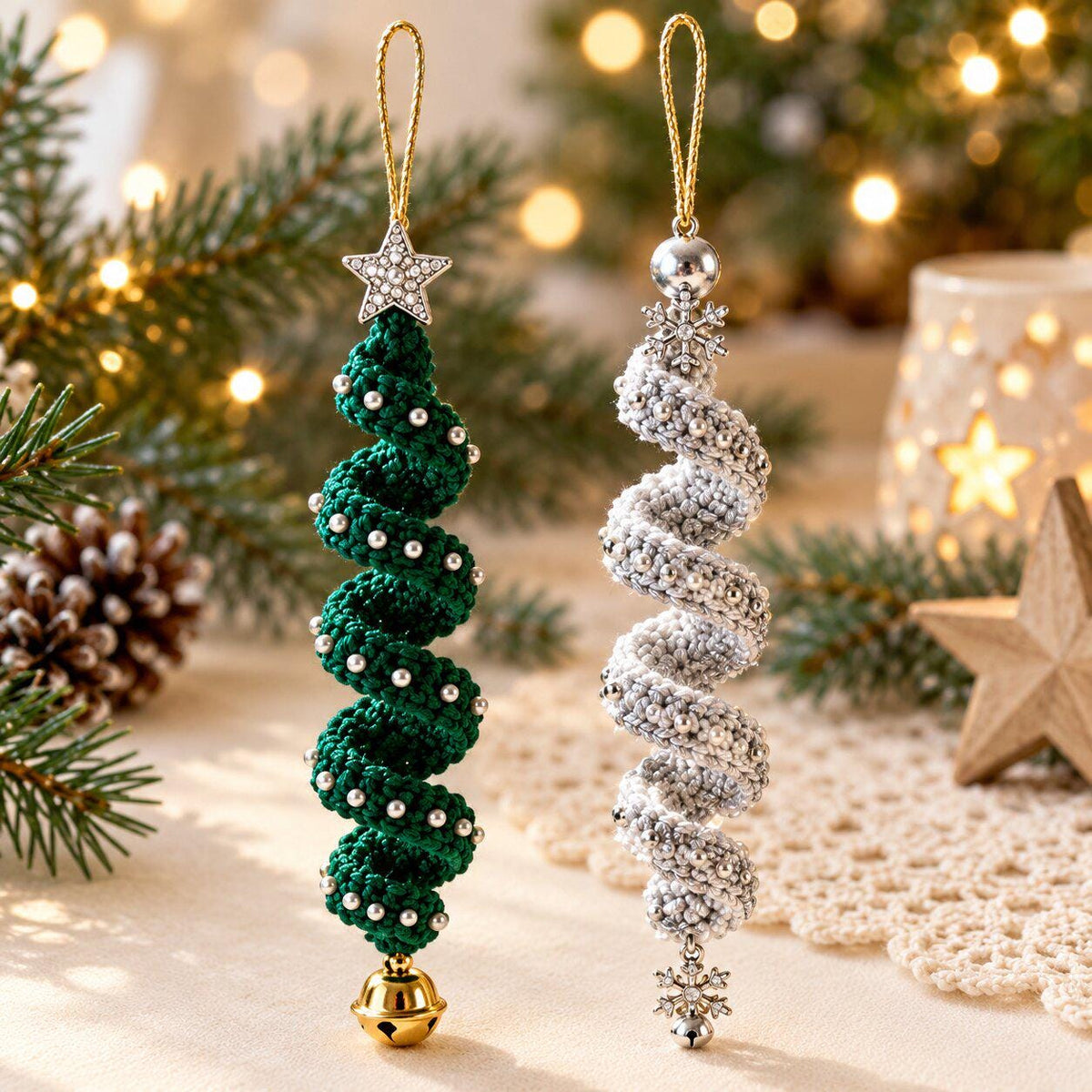Crochet Spiral Christmas Tree Ornament Pattern PDF