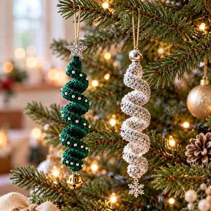 Crochet Spiral Christmas Tree Ornament Pattern PDF
