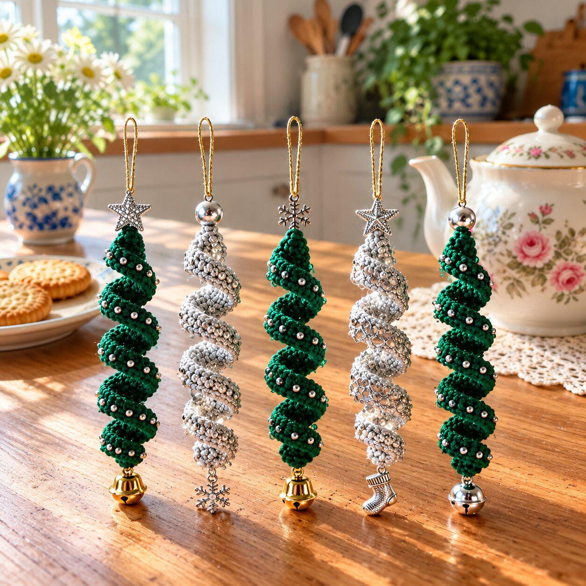 Crochet Spiral Christmas Tree Ornament Pattern PDF