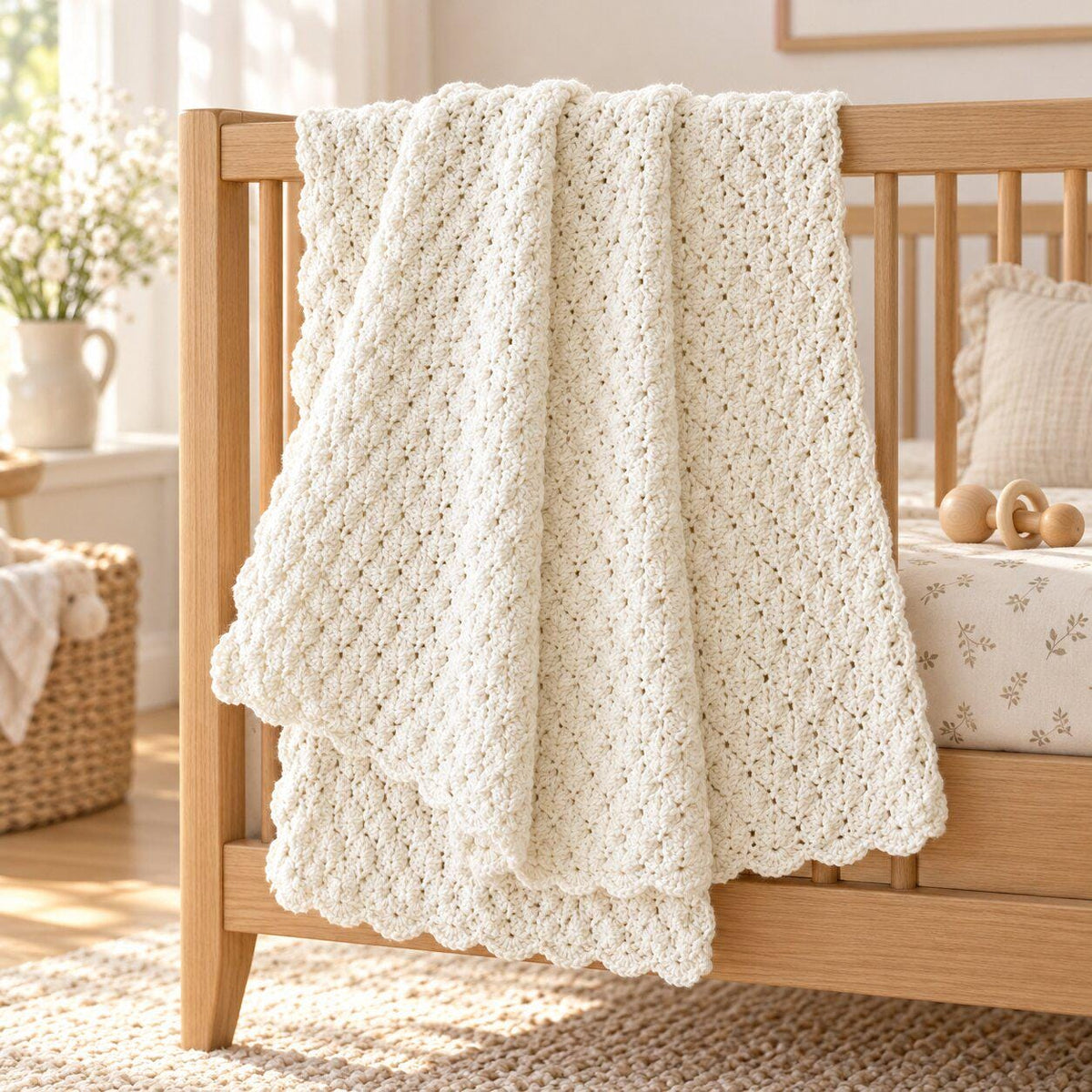 Crochet Baby Blanket Pattern PDF: Classic Shell Stitch