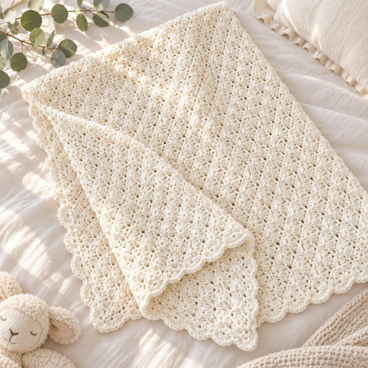 Crochet Baby Blanket Pattern PDF: Classic Shell Stitch